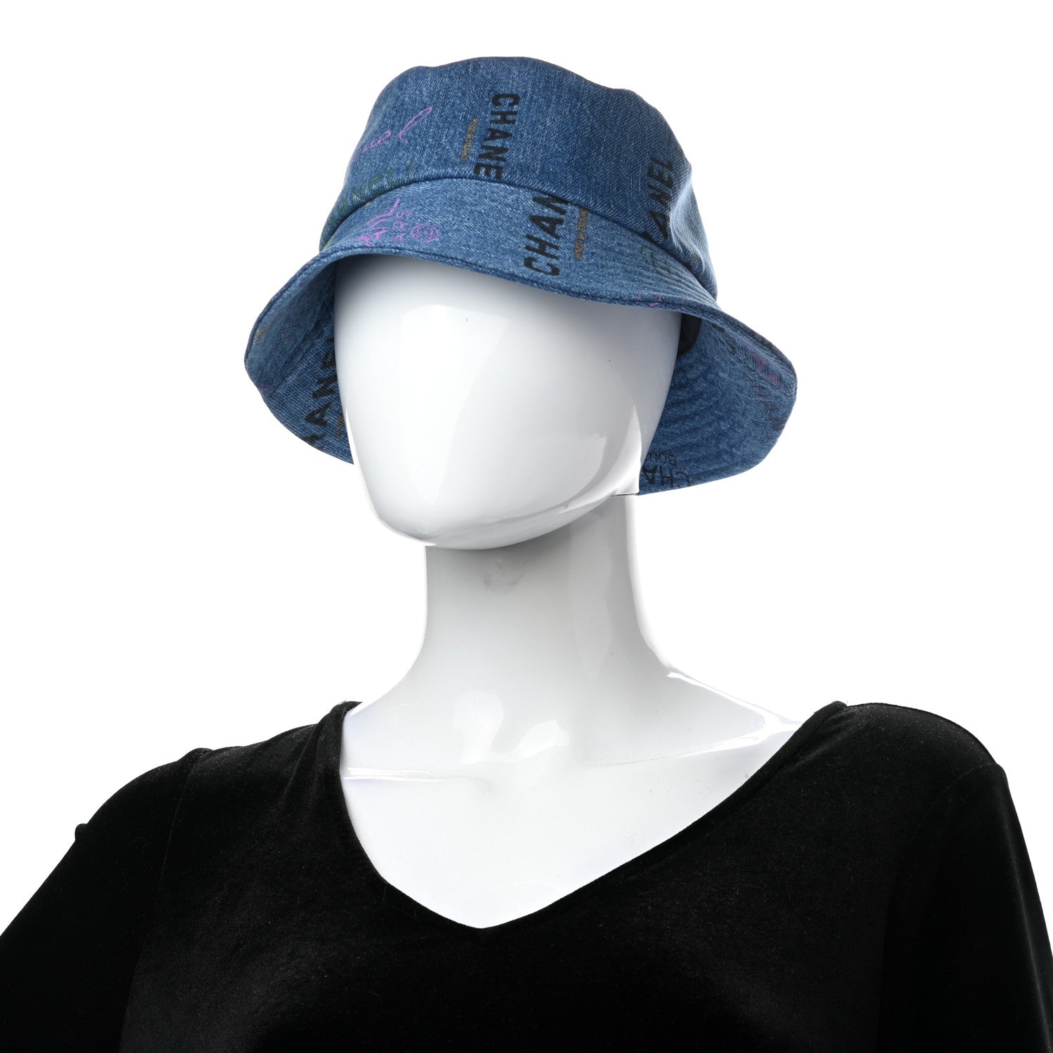 Chanel Denim Mood Cloche Bucket Hat S Blue 2 of 8