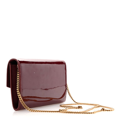 Saint Laurent Patent Uptown Chain Wallet Red Grenat 4 of 11