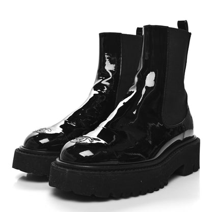 Chanel Patent Cap Toe Short Boots 38 Black 3 of 8