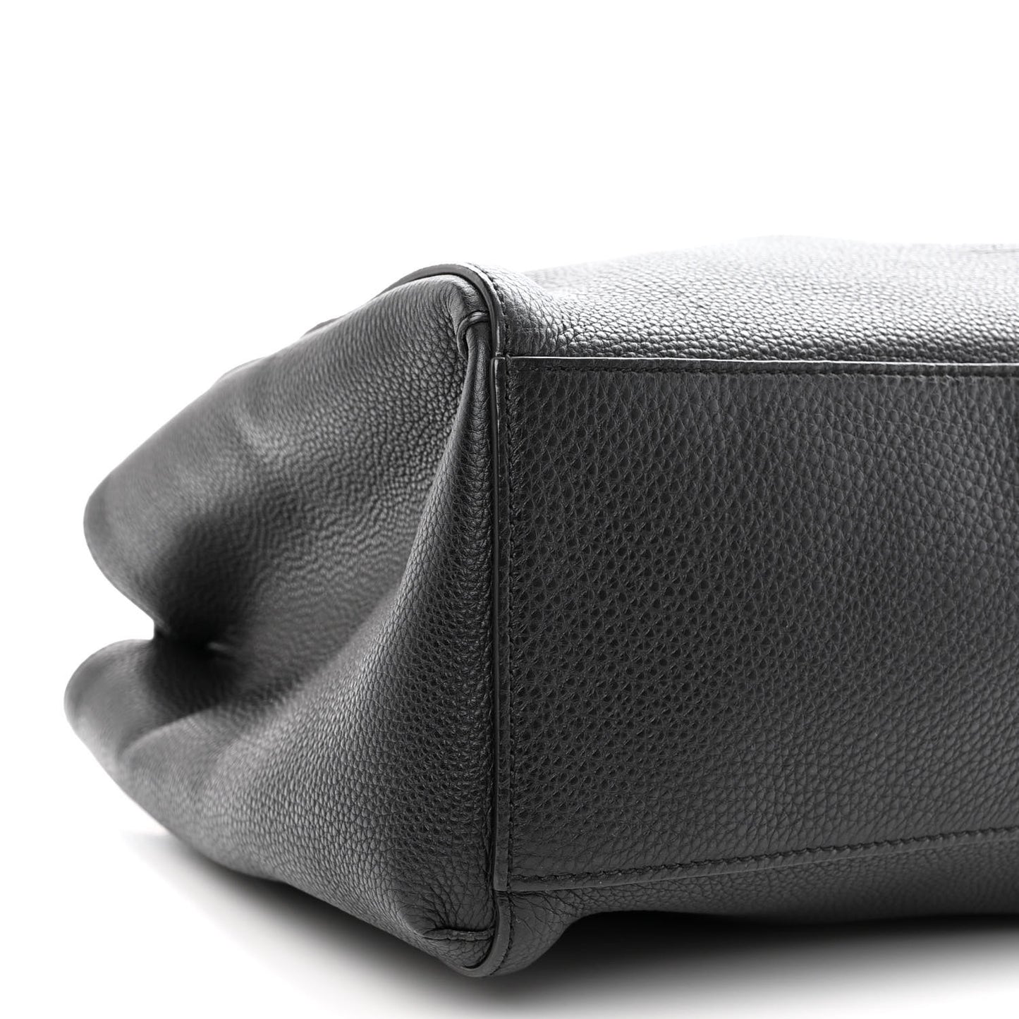 Pebbled Calfskin Lady Tassel Top Handle Bag Black