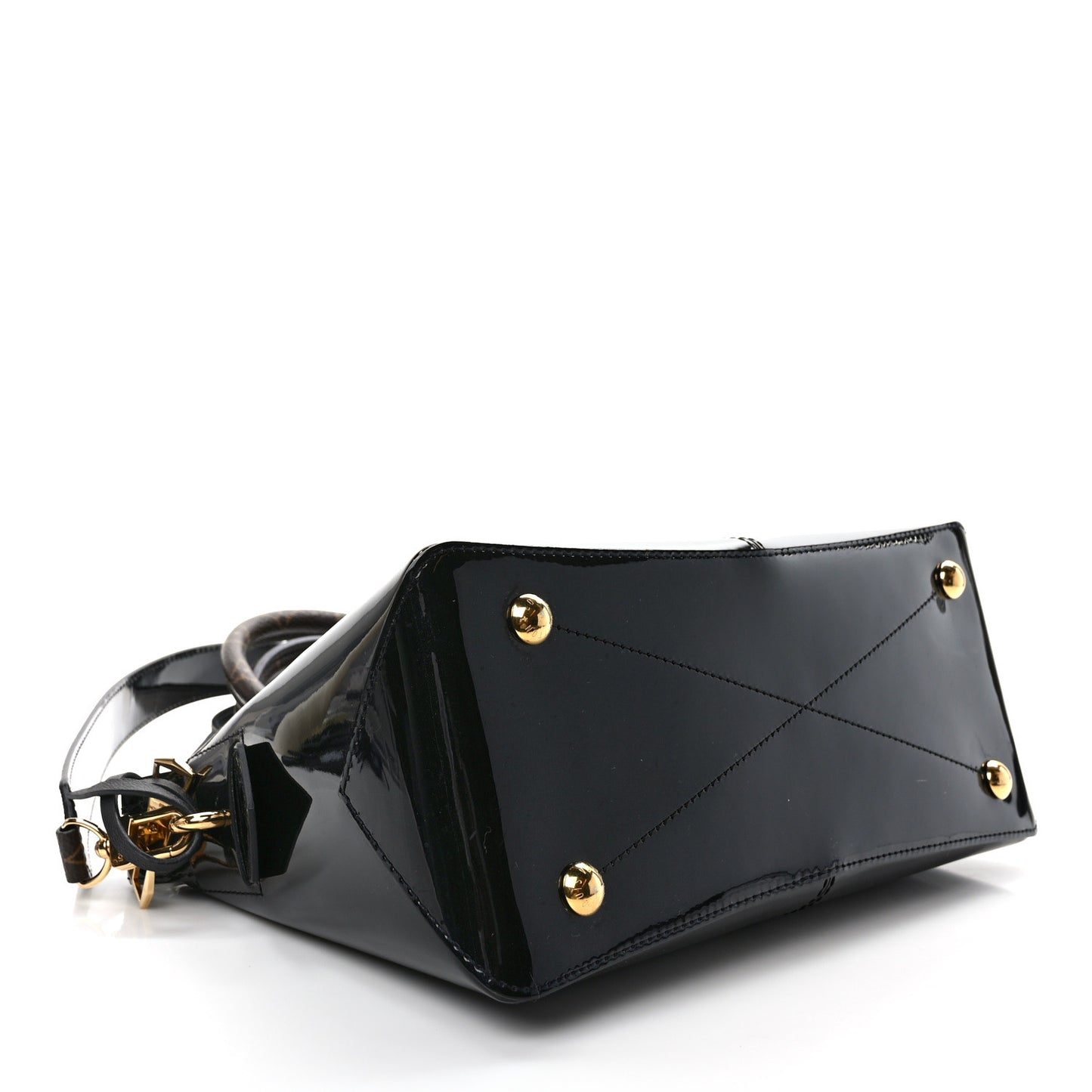Patent Calfskin Miroir Tote Black