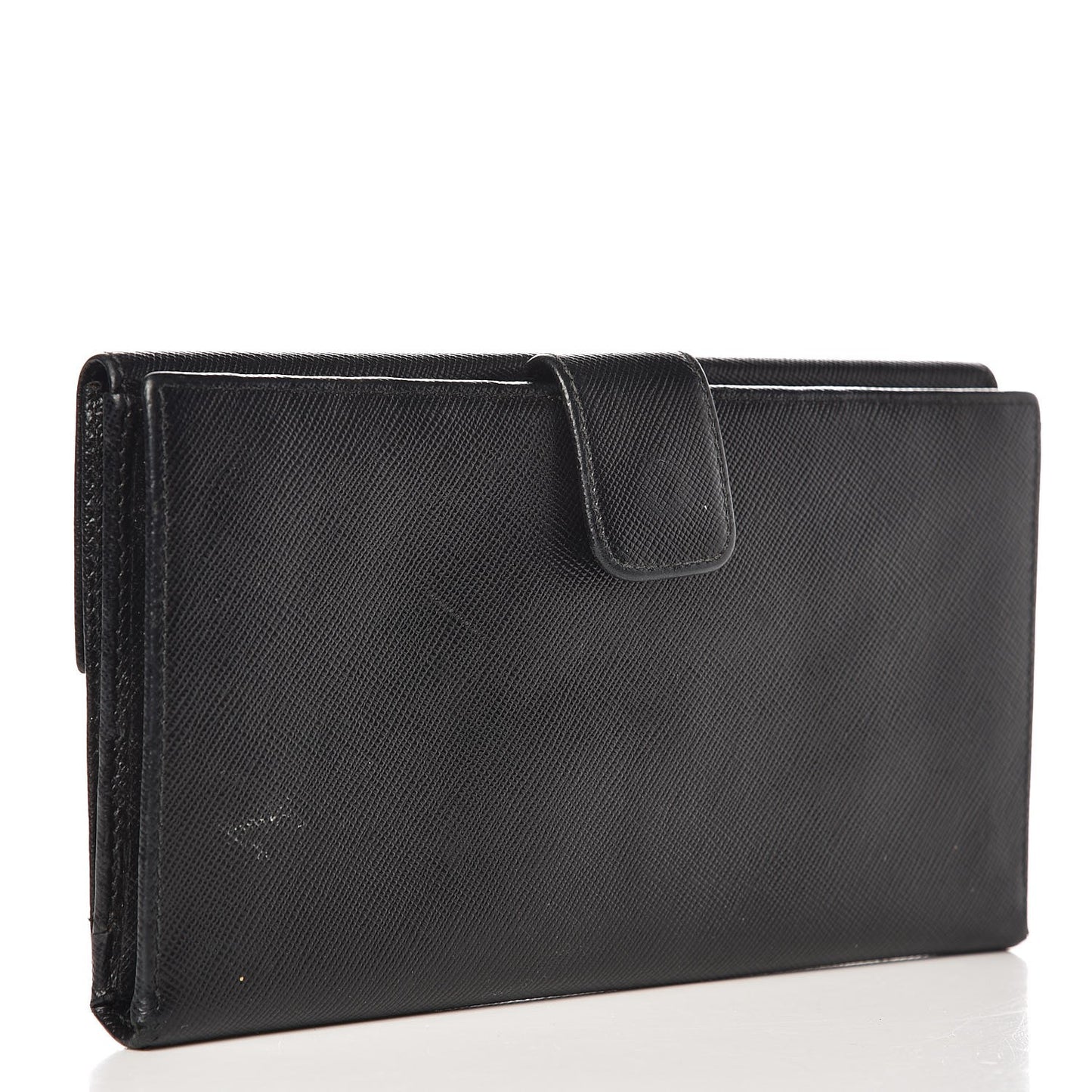 Saffiano Metal Continental Flap Wallet Nero Black