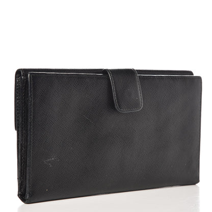Prada Saffiano Metal Continental Flap Wallet Nero Black 3 of 10