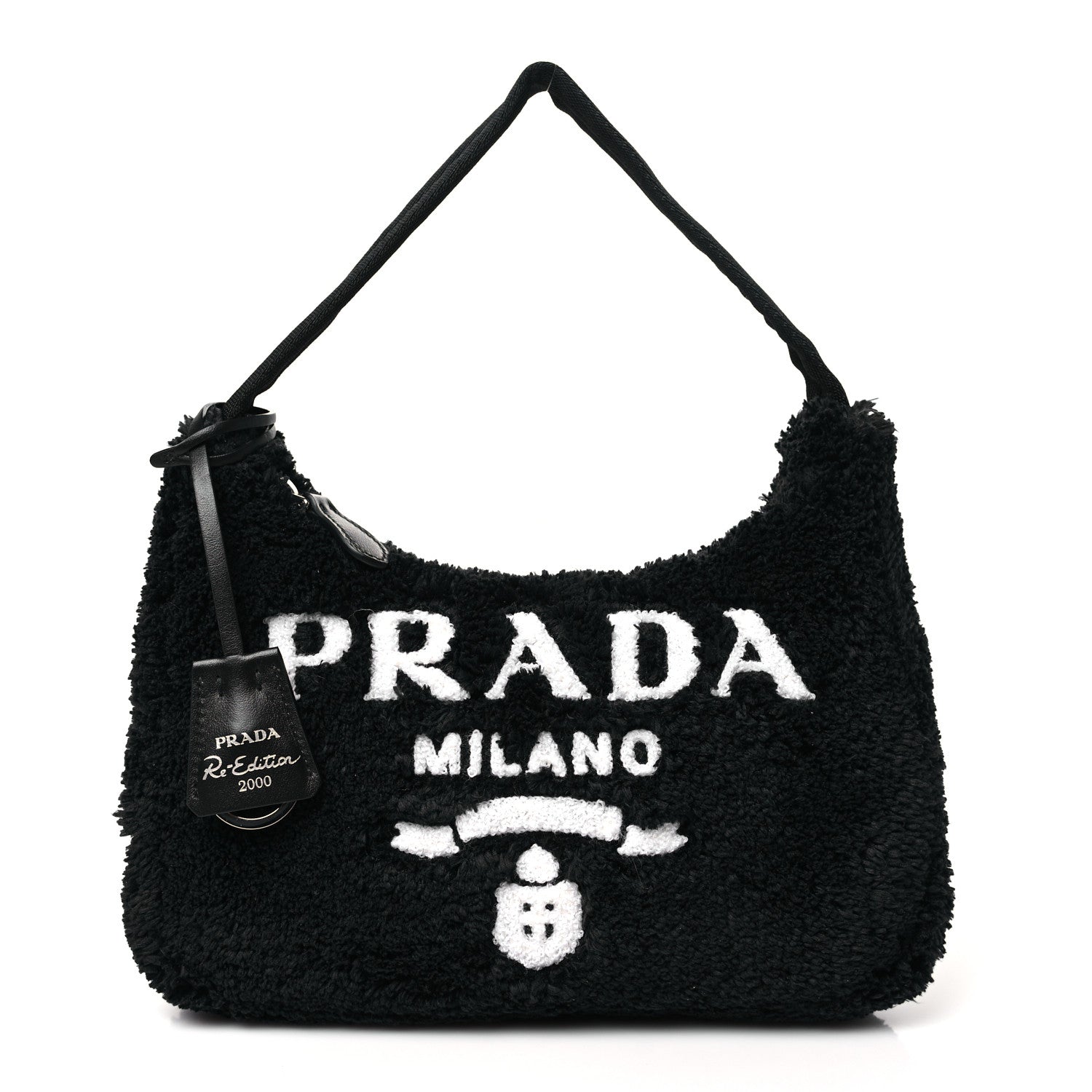 Prada Terry Cloth Mini Re-Edition 2000 Bag Black White 1 of 9