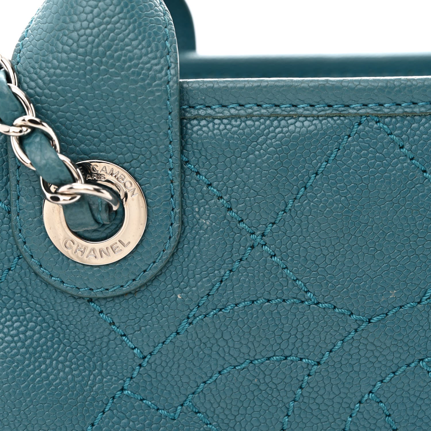 Chanel Caviar Quilted Small Deauville Bowling Bag Blue 11 of 12