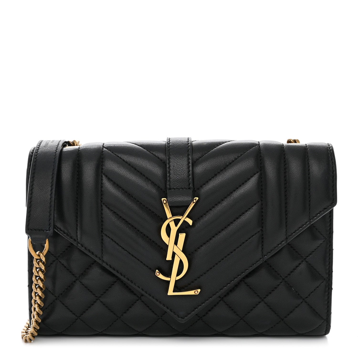 Saint Laurent Grain De Poudre Textured Mixed Matelasse Triquilt Small Monogram Satchel Black 1 of 11