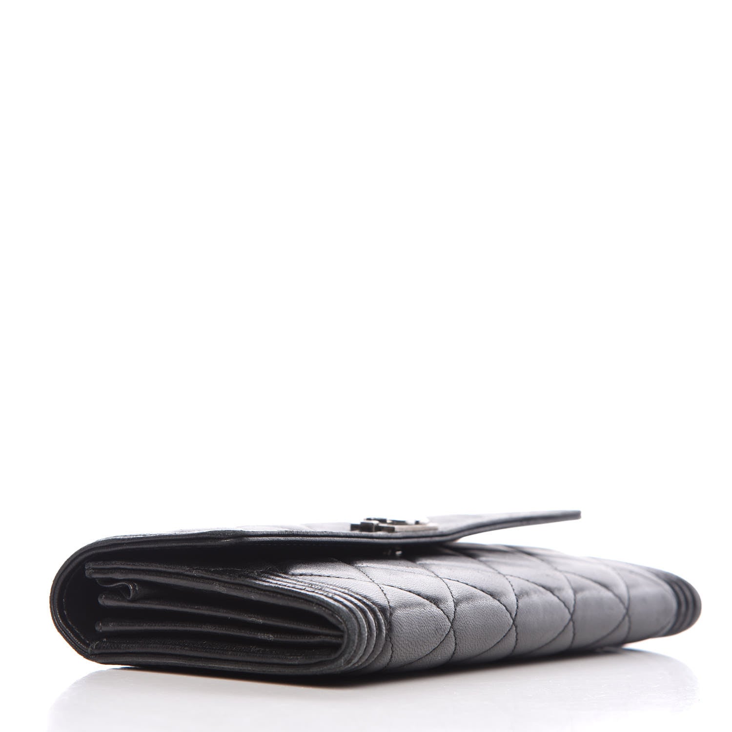 Chanel Lambskin Quilted Boy Flap Wallet Black 4 of 13