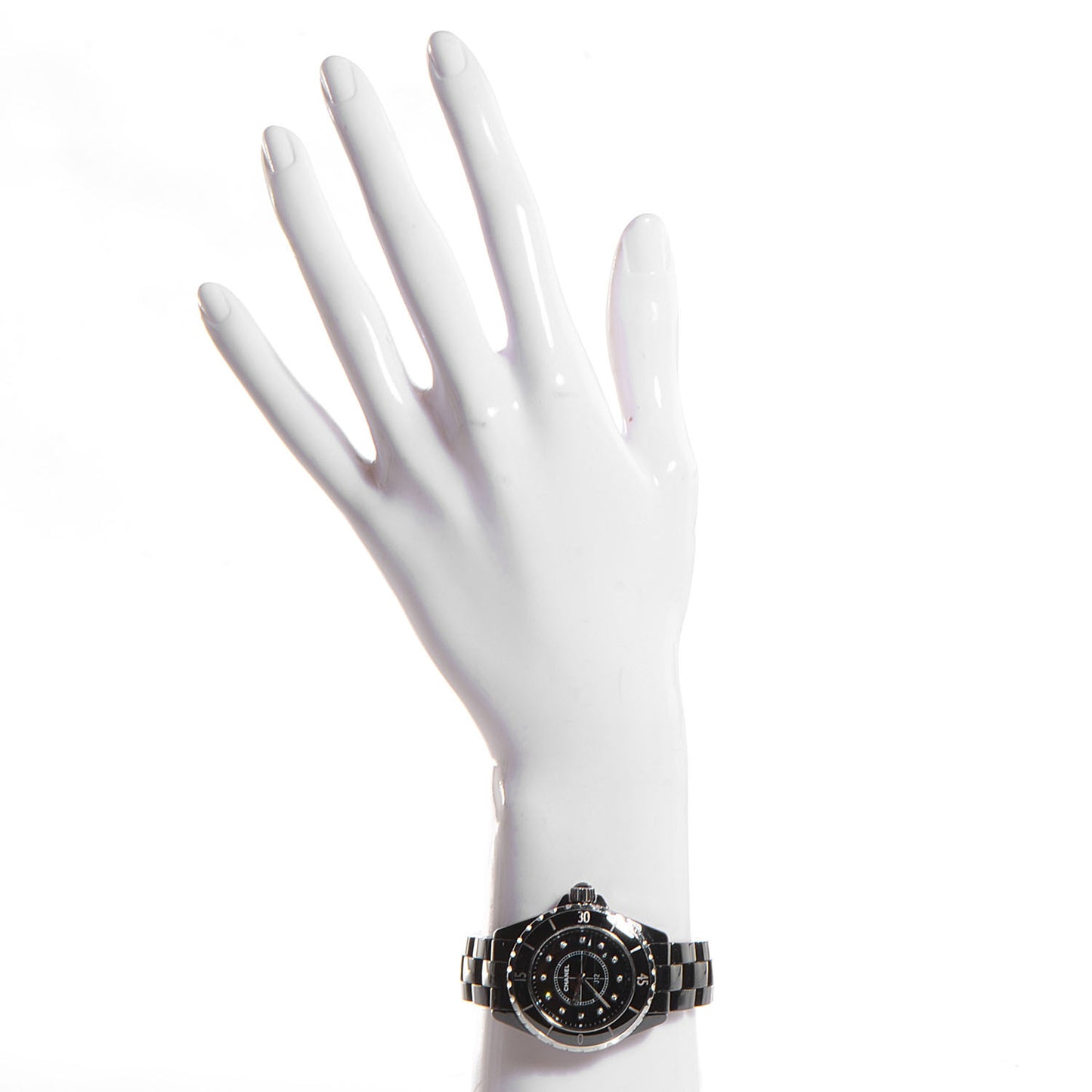 Stainless Steel Ceramic Diamond 33mm J12 Quartz Watch Black