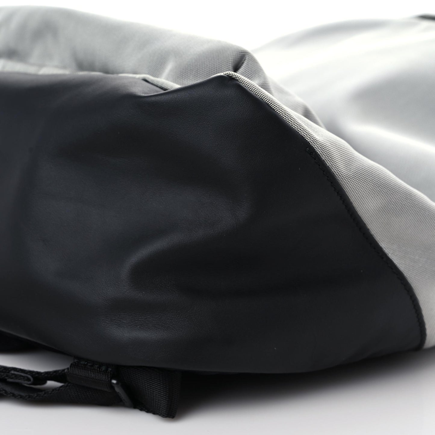 Technical Canvas Nappa Nylon Backpack Grey Black