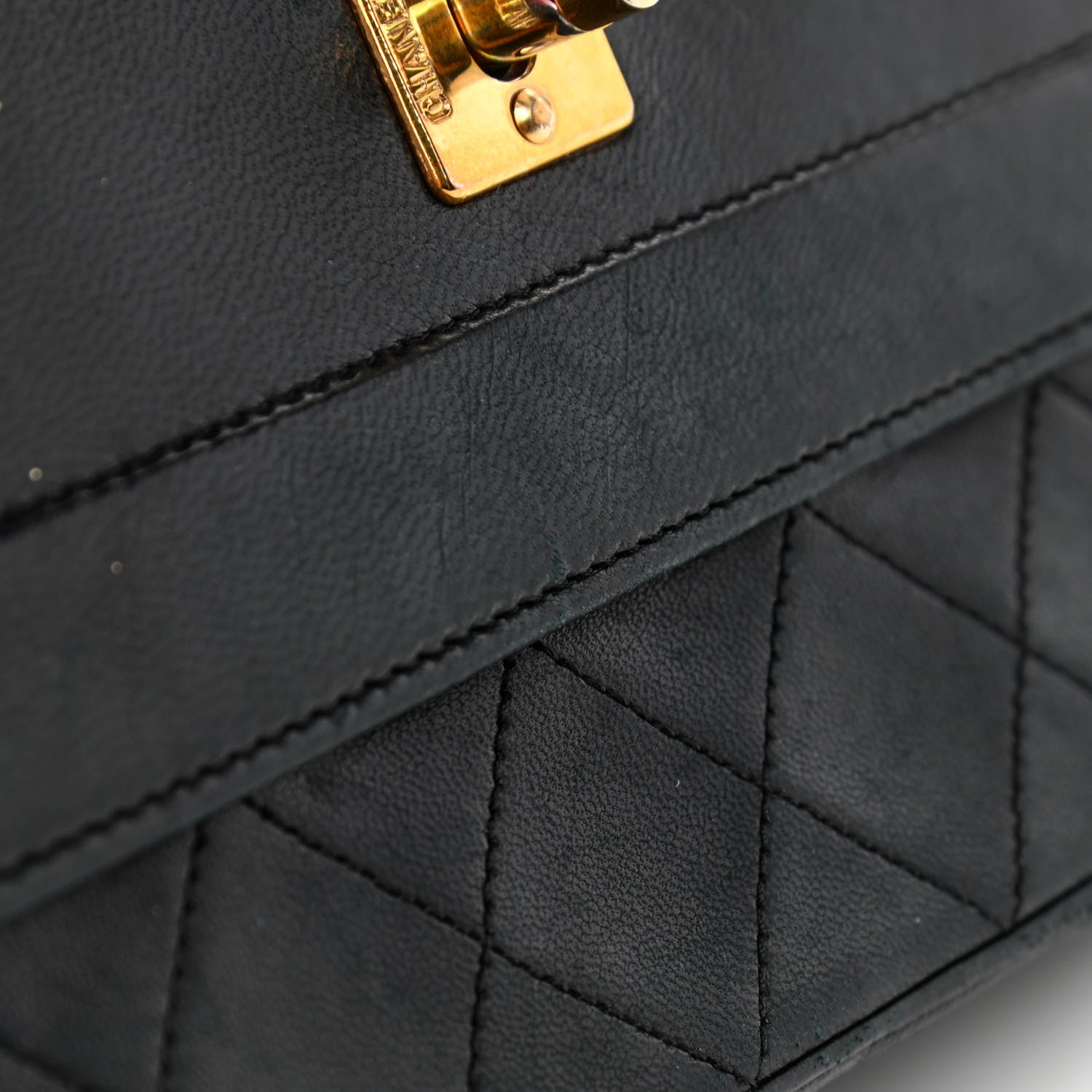 Chanel Lambskin Quilted Medium Double Flap Black 13 of 18