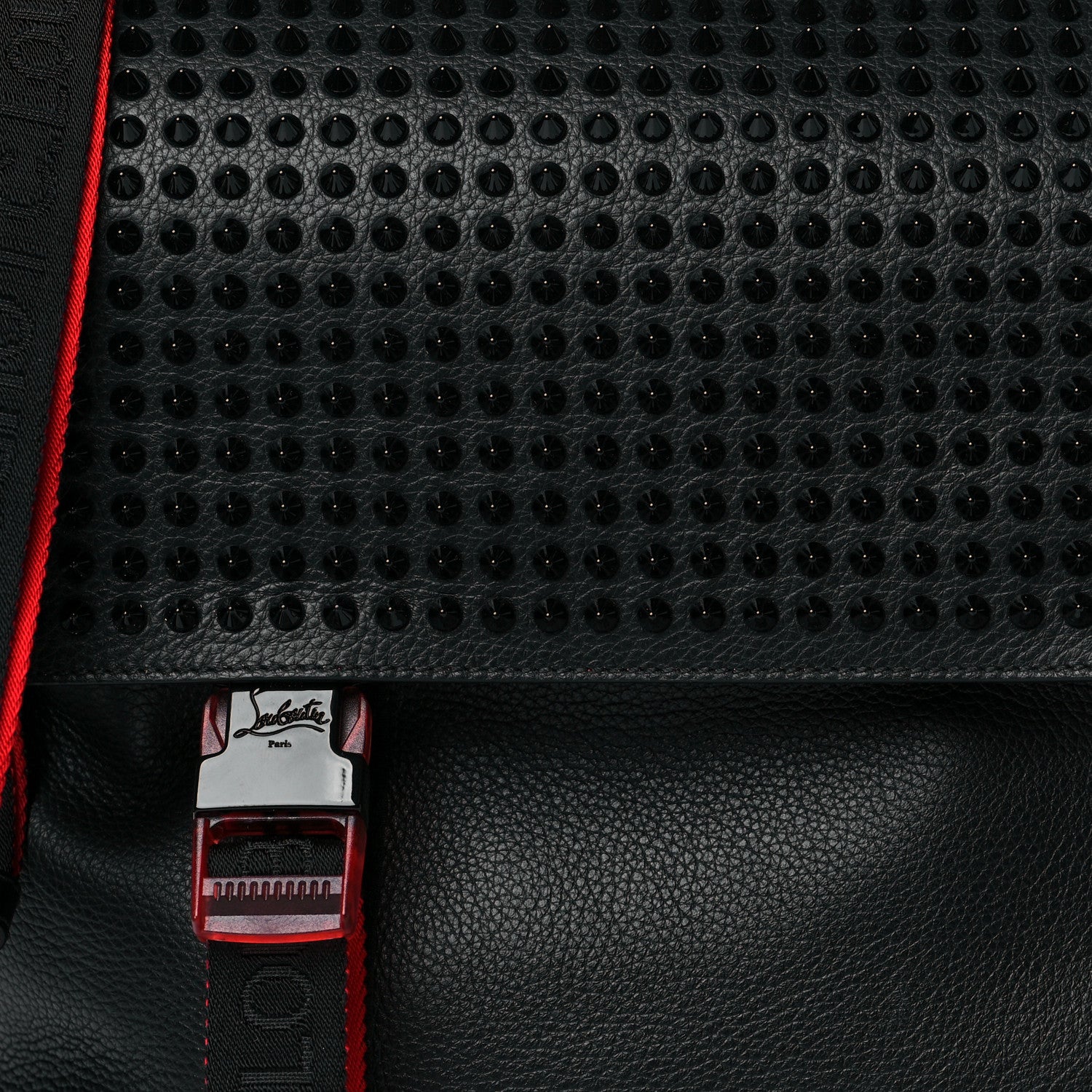 Christian Louboutin Calfskin Spikes Loubiclic Messenger Black 8 of 10