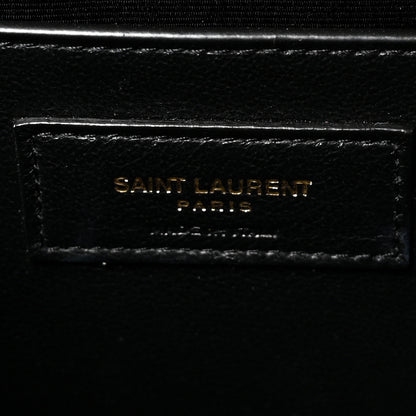 Saint Laurent Grain De Poudre Textured Mixed Matelasse Medium Triquilt Monogram Satchel Crema Soft 6 of 9