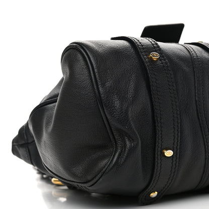 Valentino Garavani Grained Calfskin Catch Satchel Black 8 of 16
