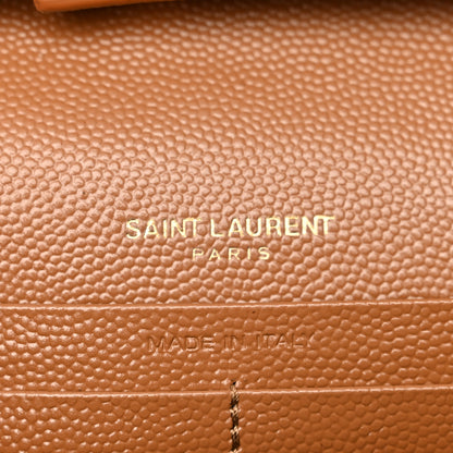 Saint Laurent Grain De Poudre Matelasse Chevron Cassandre Chain Wallet Cork 6 of 13