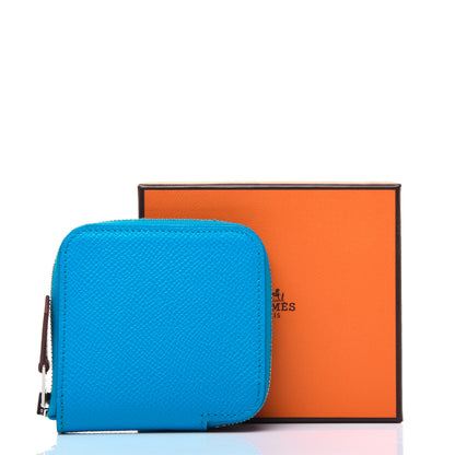 Hermes Epsom Silk'in Coin Purse Bleu Frida Rose Bougainvillier 12 of 13