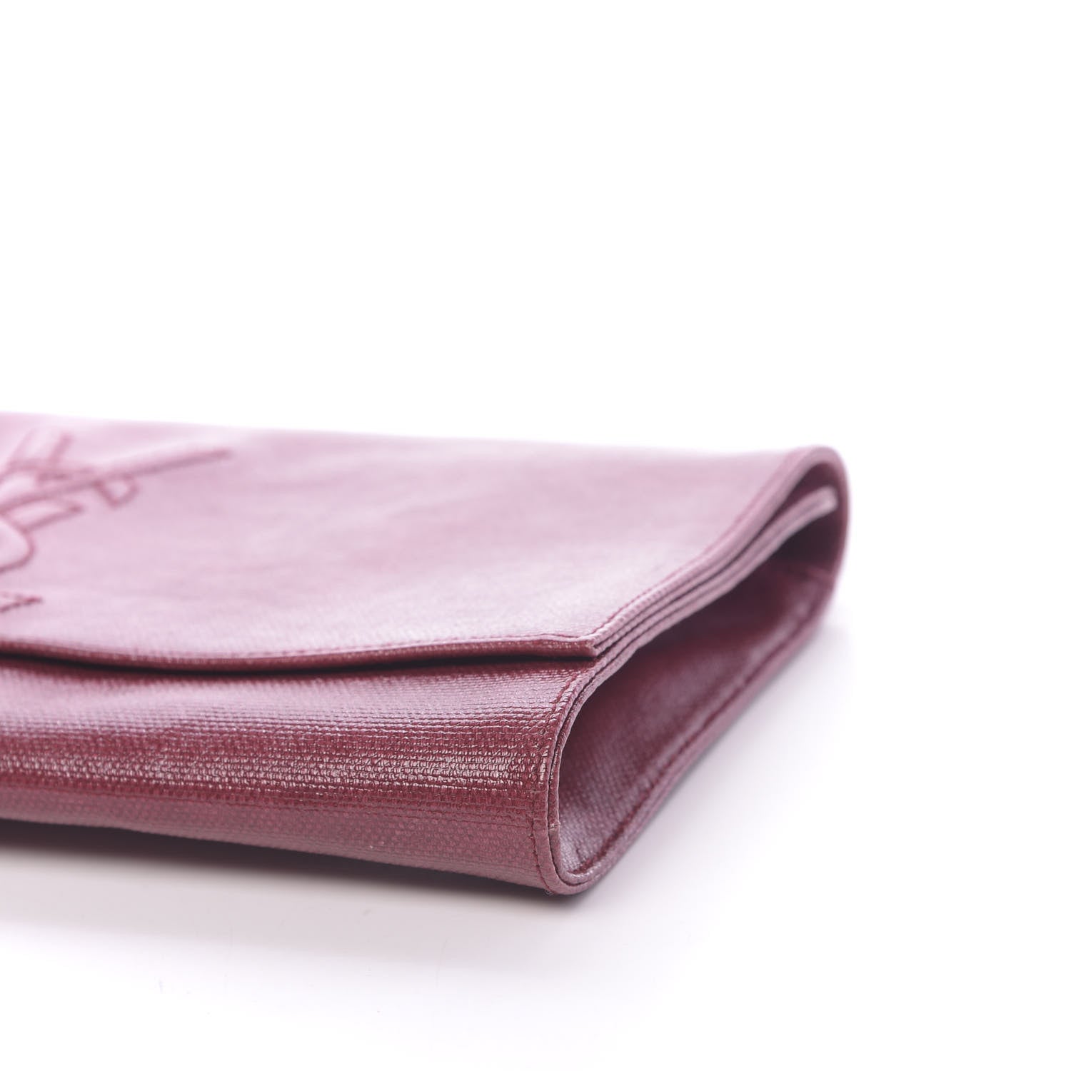 Saint Laurent Coated Linen Large Belle De Jour Clutch Palissandre 9 of 9