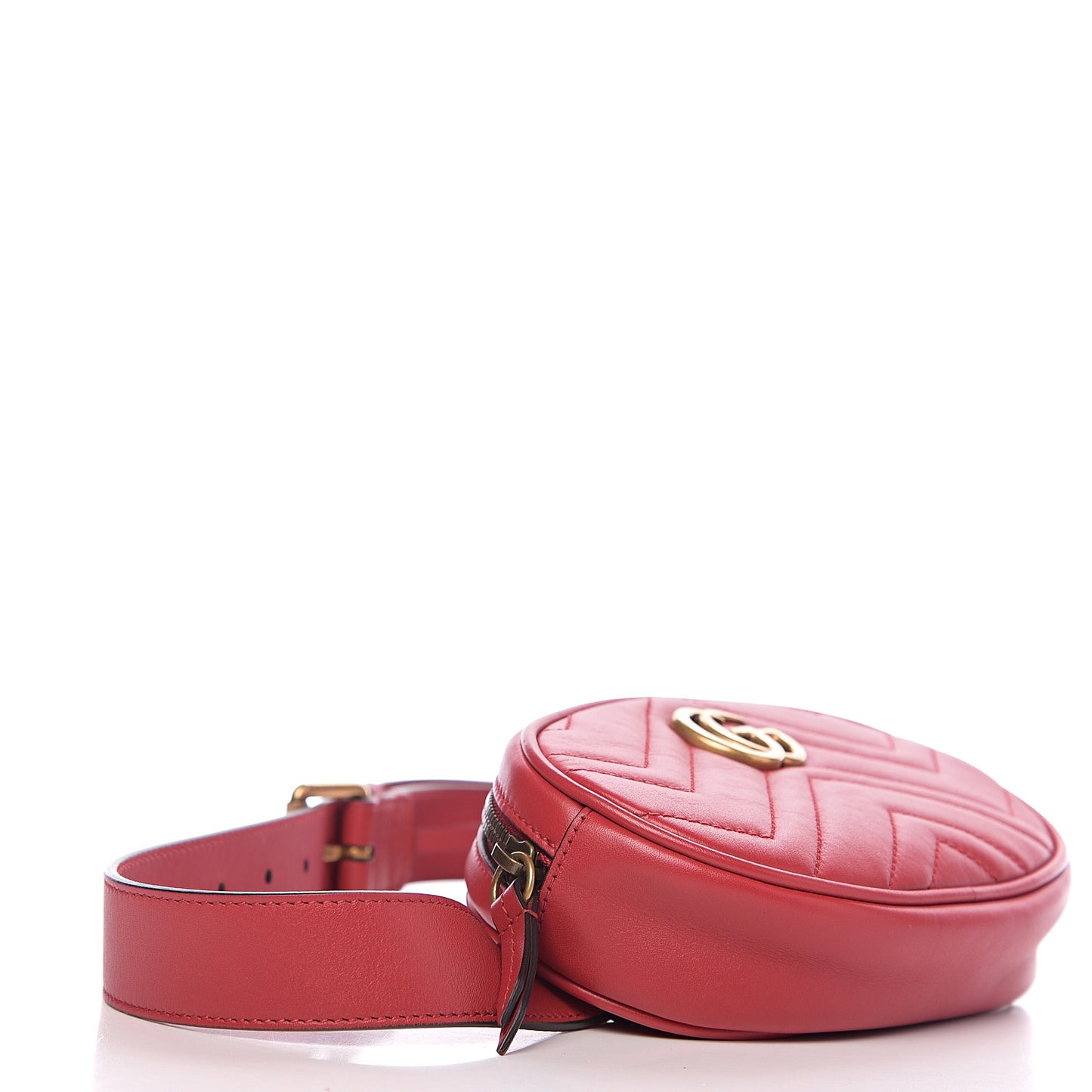 Calfskin Matelasse GG Marmont Belt Bag 95 38 Hibiscus Red