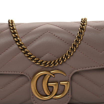 Gucci Calfskin Matelasse Super Mini GG Marmont Shoulder Bag Porcelain Rose 8 of 10