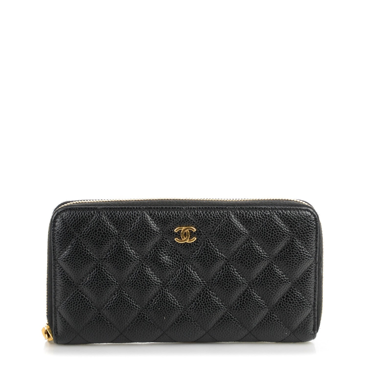 Chanel Caviar Quilted Large Gusset Zip Around Wallet Black 1 of 8