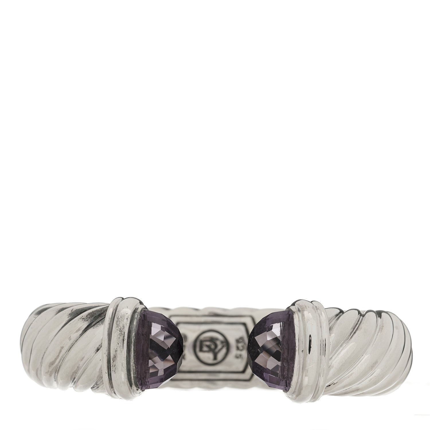 David Yurman Sterling Silver Amethyst 15mm Waverly Bracelet 1 of 3