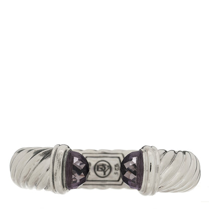 David Yurman Sterling Silver Amethyst 15mm Waverly Bracelet 1 of 3