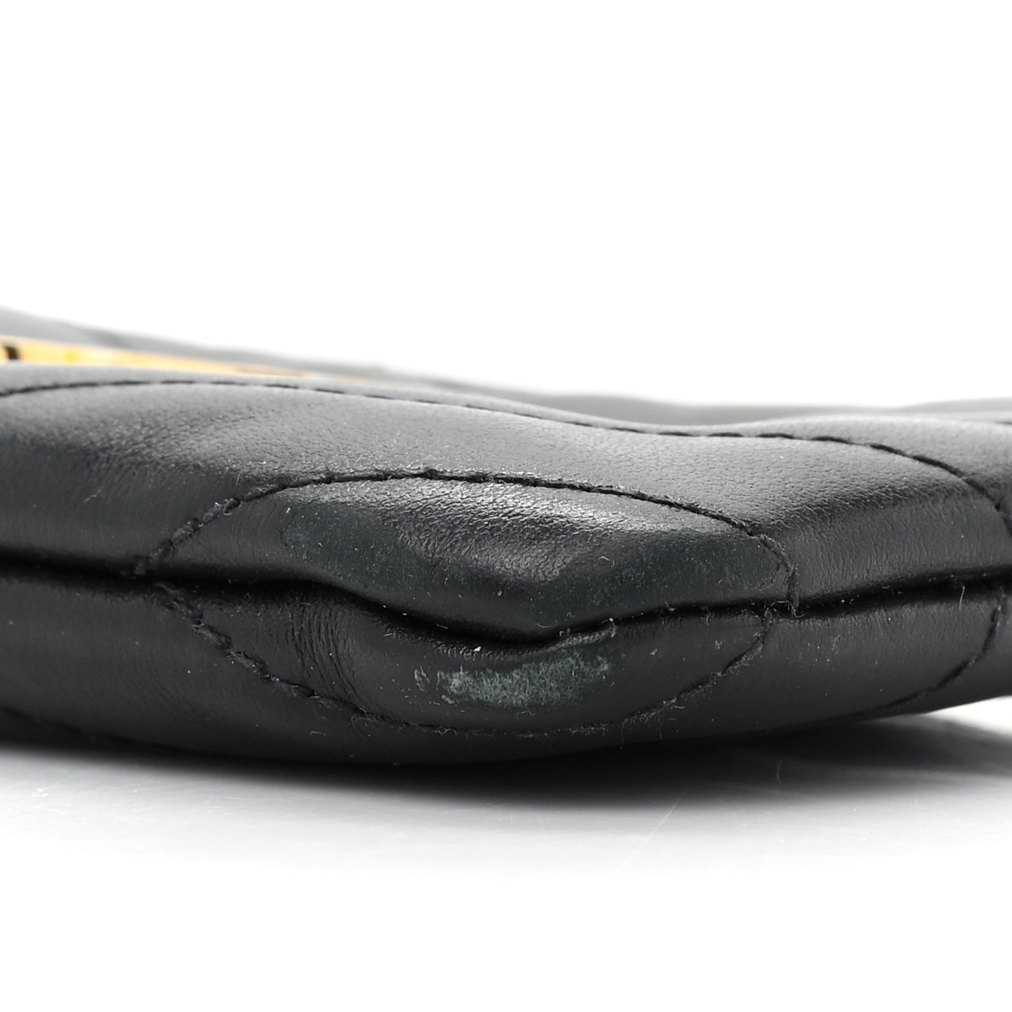 Calfskin Matelasse Monogram Key Pouch Black