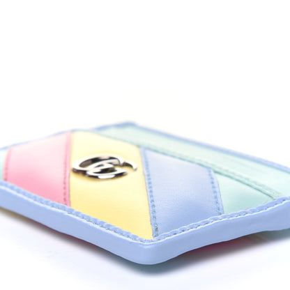 Gucci Calfskin Matelasse Diagonal GG Marmont Card Holder Wallet Multicolor Pastel 8 of 9
