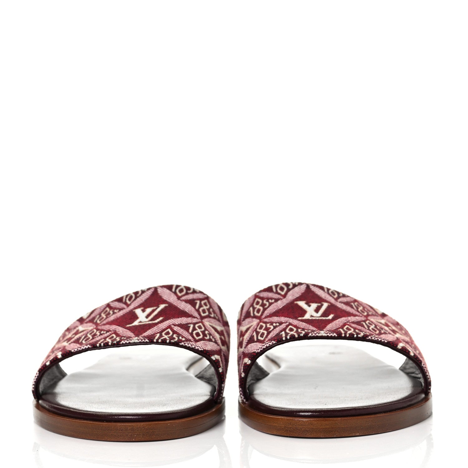 Louis Vuitton Jacquard Since 1854 Lock It Flat Mule 37 Bordeaux 3 of 7
