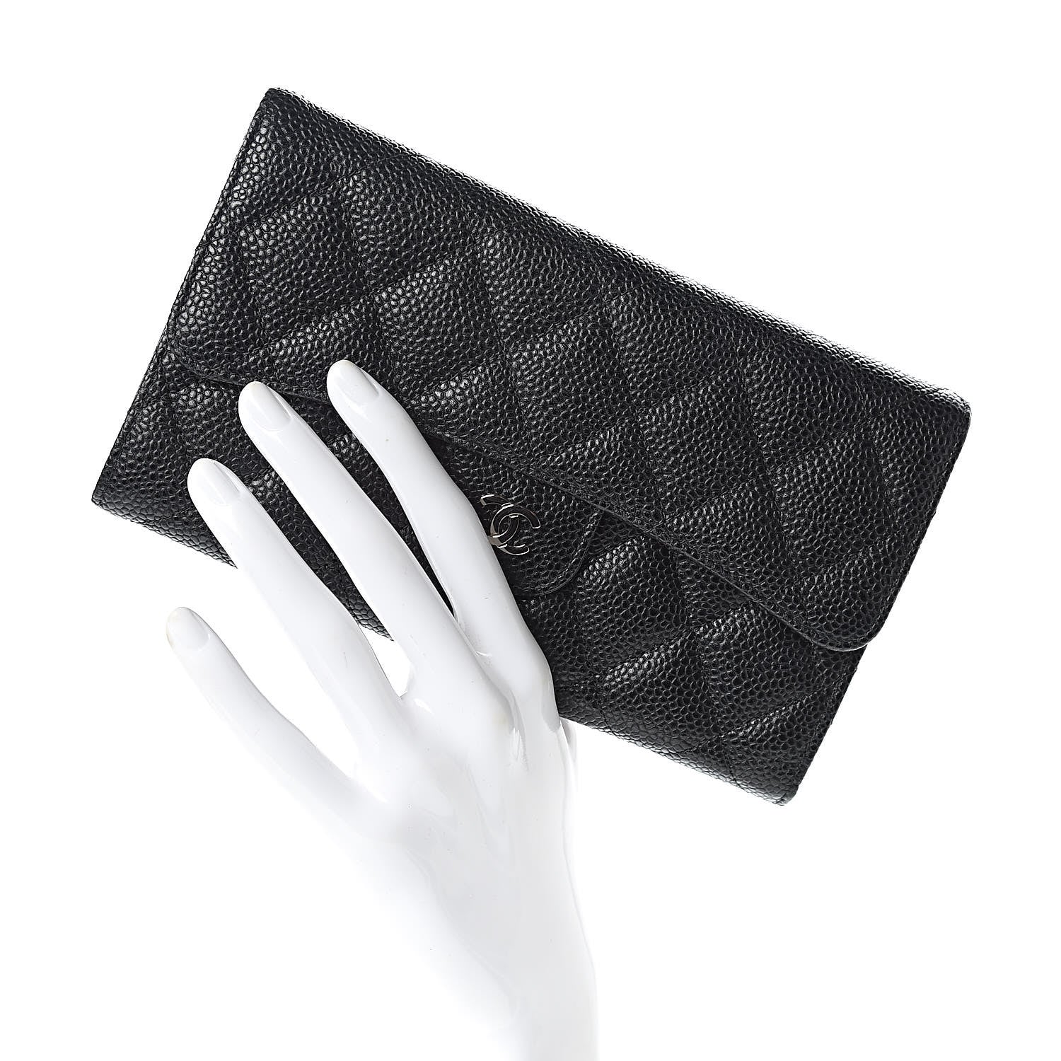 Chanel Caviar Quilted Large Flap Wallet Black 2 of 11