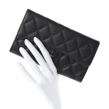 Chanel Caviar Quilted Large Flap Wallet Black 2 of 11