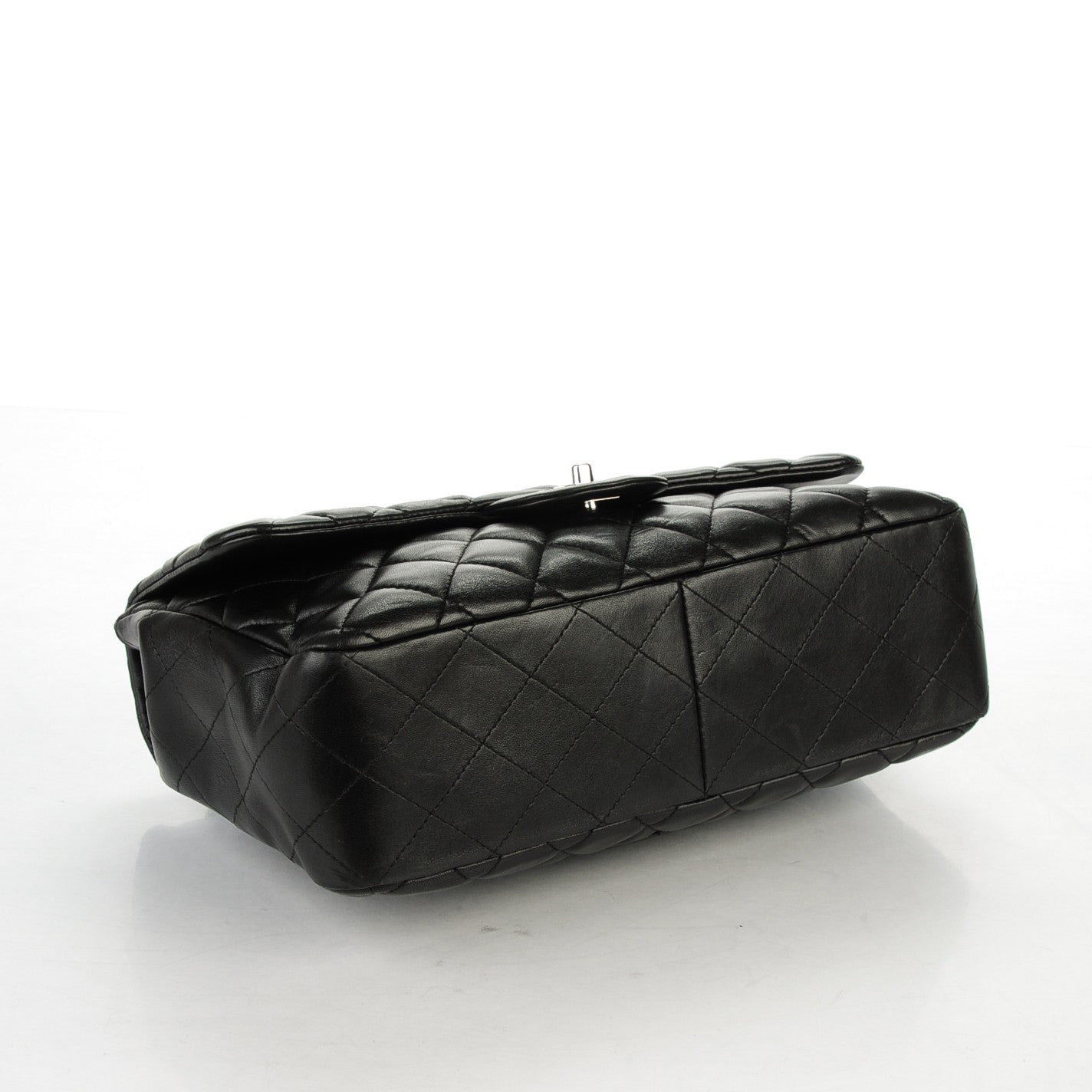 Lambskin Quilted Jumbo Single Flap Black