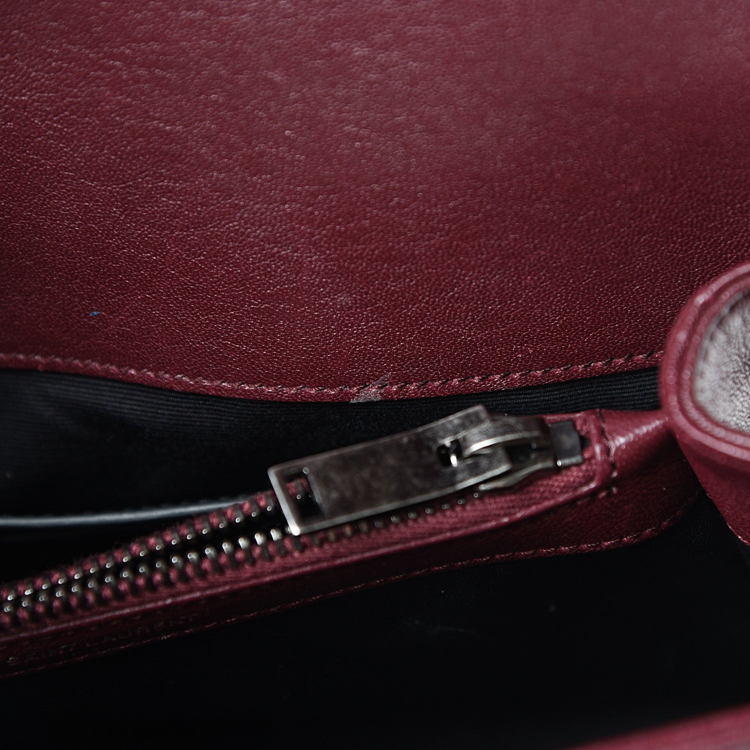 Saint Laurent Sheepskin Matelasse Chevron Monogram Medium College Bag Rouge Legion 7 of 16