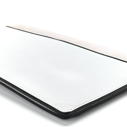 Celine Calfskin Suede Pony Hair Patent Tri-Color Diamond Clutch White Silver Red 11 of 11