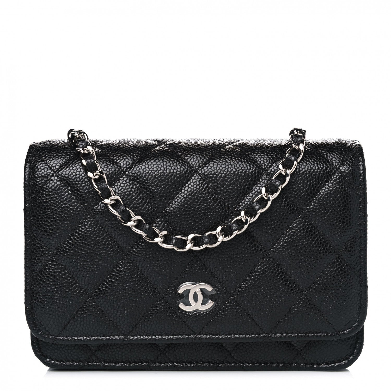 Chanel Caviar Quilted Mini Wallet On Chain WOC Black 1 of 5