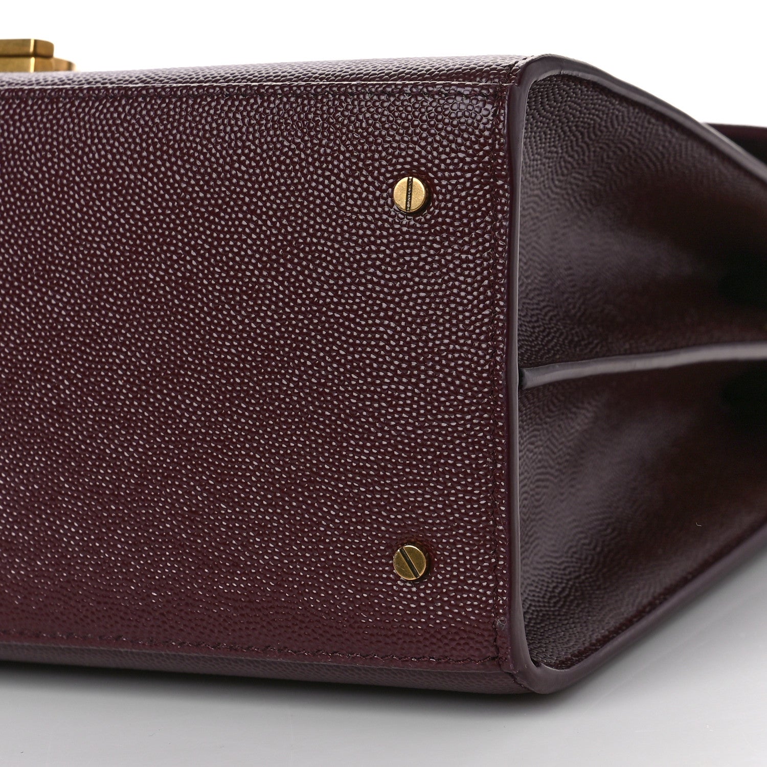 Saint Laurent Grain de Poudre Medium Classic Monogram Cassandra Top Handle Rouge Legion 8 of 8