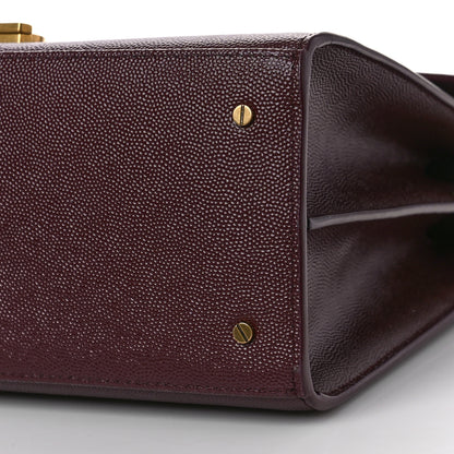 Saint Laurent Grain de Poudre Medium Classic Monogram Cassandra Top Handle Rouge Legion 8 of 8