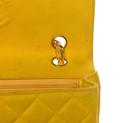 Chanel Jersey Quilted Medium Single Flap Yellow 15 of 16