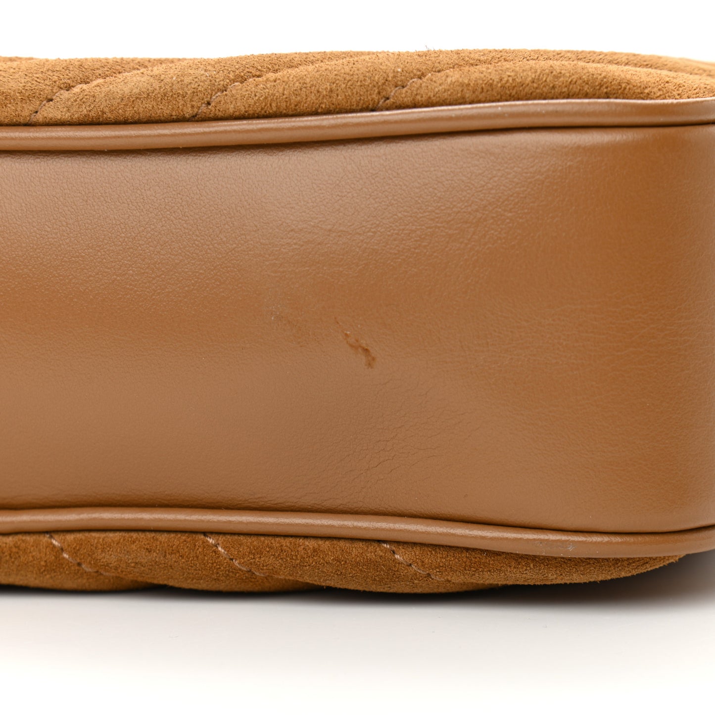 Suede Matelasse Monogram Lou Camera Bag Cinnamon