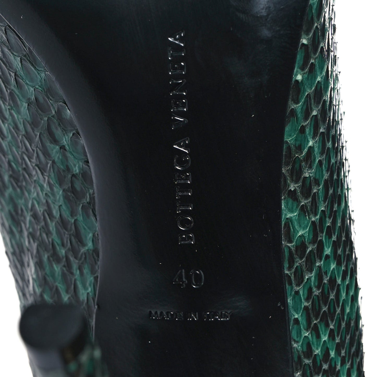 Vernis Snakeskin Cut Out Lace Booties 40 Emerald Green Black