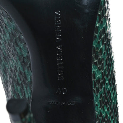 Bottega Veneta Vernis Snakeskin Cut Out Lace Booties 40 Emerald Green Black 6 of 7