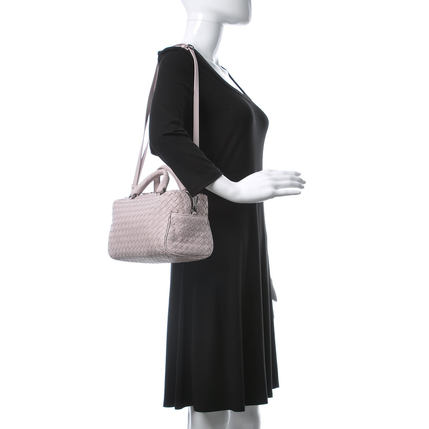 Nappa Intrecciato Mini Boston Antique Rose