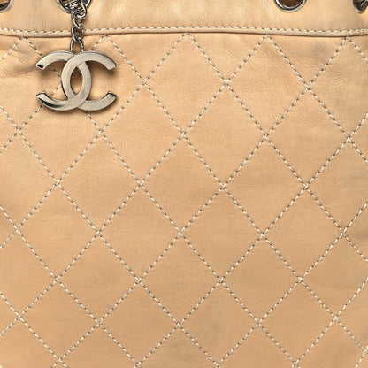 Chanel Lambskin Quilted Shopping Tote Beige 8 of 12