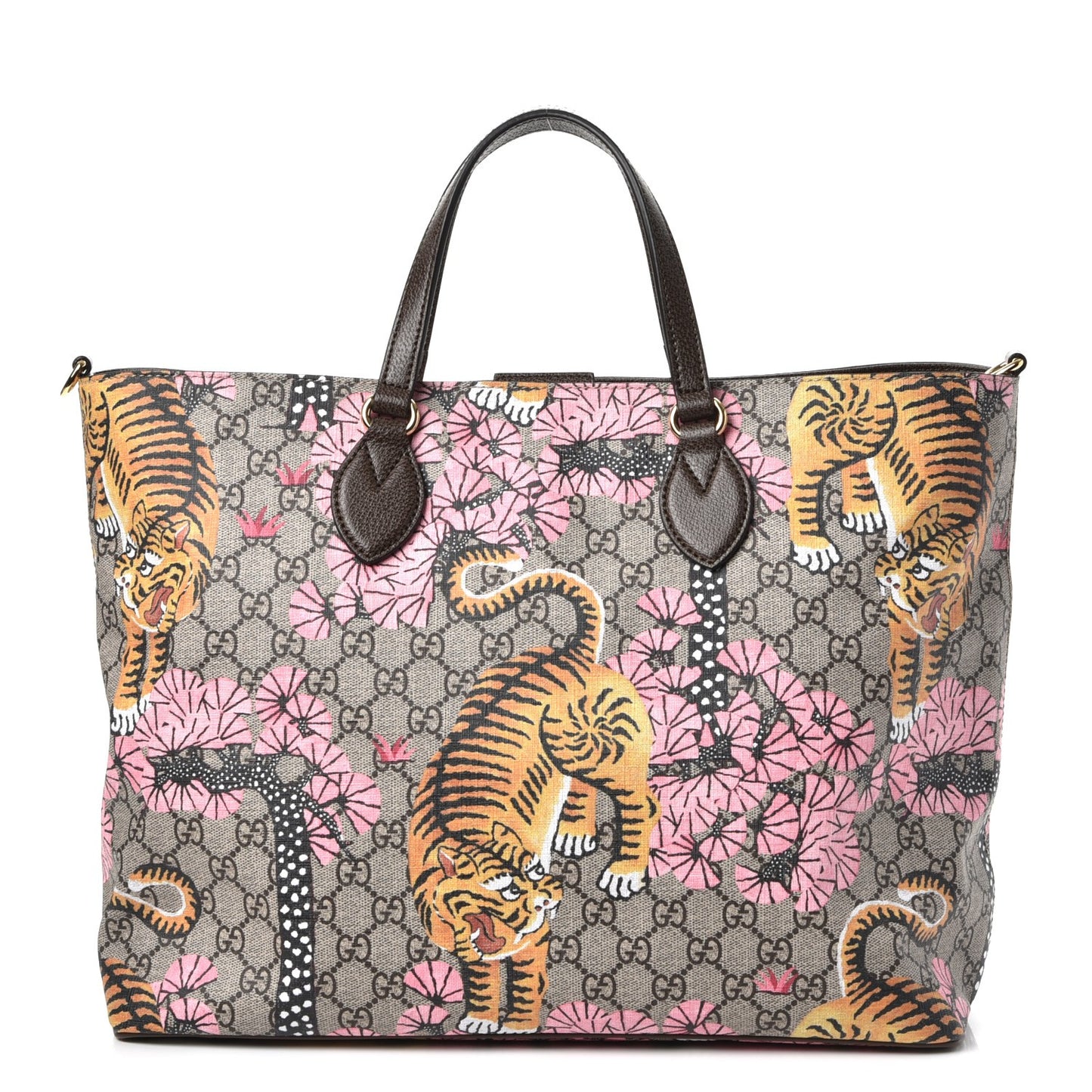 Soft GG Supreme Monogram Bengal Medium Crossbody Tote Beige Pink