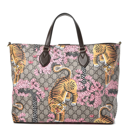 Gucci Soft GG Supreme Monogram Bengal Medium Crossbody Tote Beige Pink 1 of 7