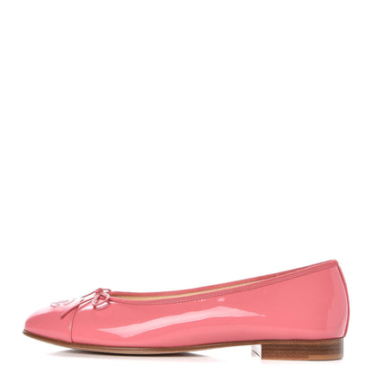 Chanel Patent Calfskin CC Cap Toe Ballerina Flats 39.5 Light Pink 1 of 9