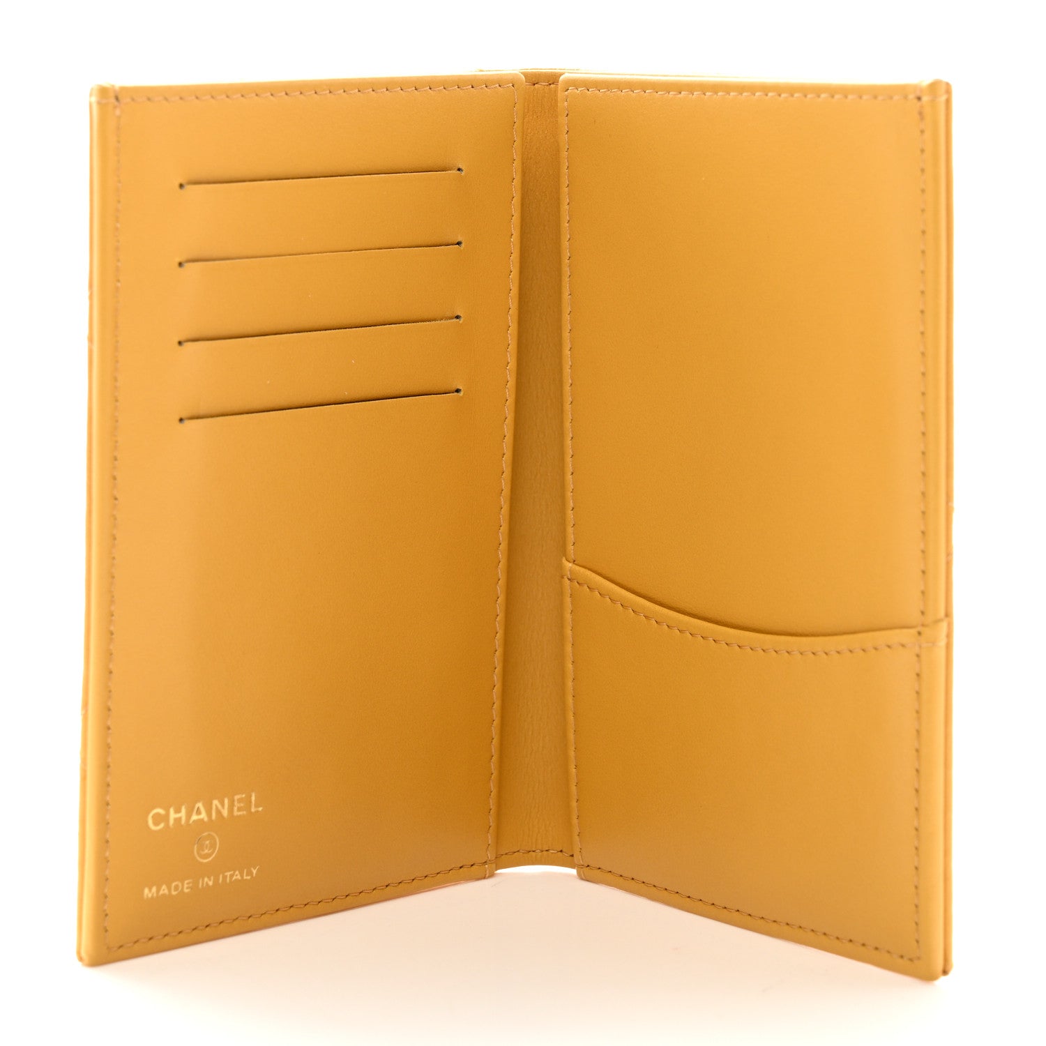 Chanel Lambskin Quilted Chanel 19 Passport Holder Yellow 5 of 7