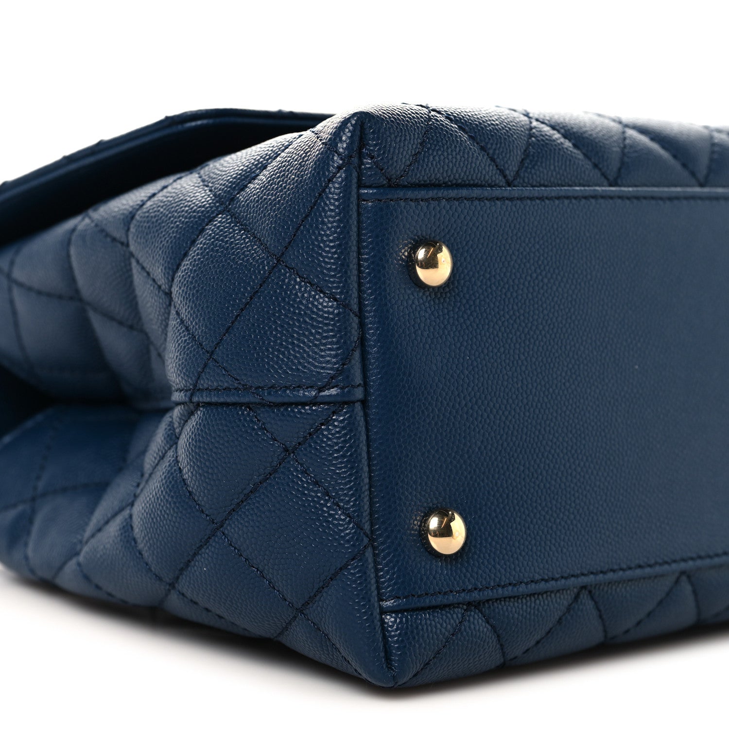 Chanel Caviar Lizard Embossed Quilted Small Coco Handle Flap Dark Blue 9 of 11