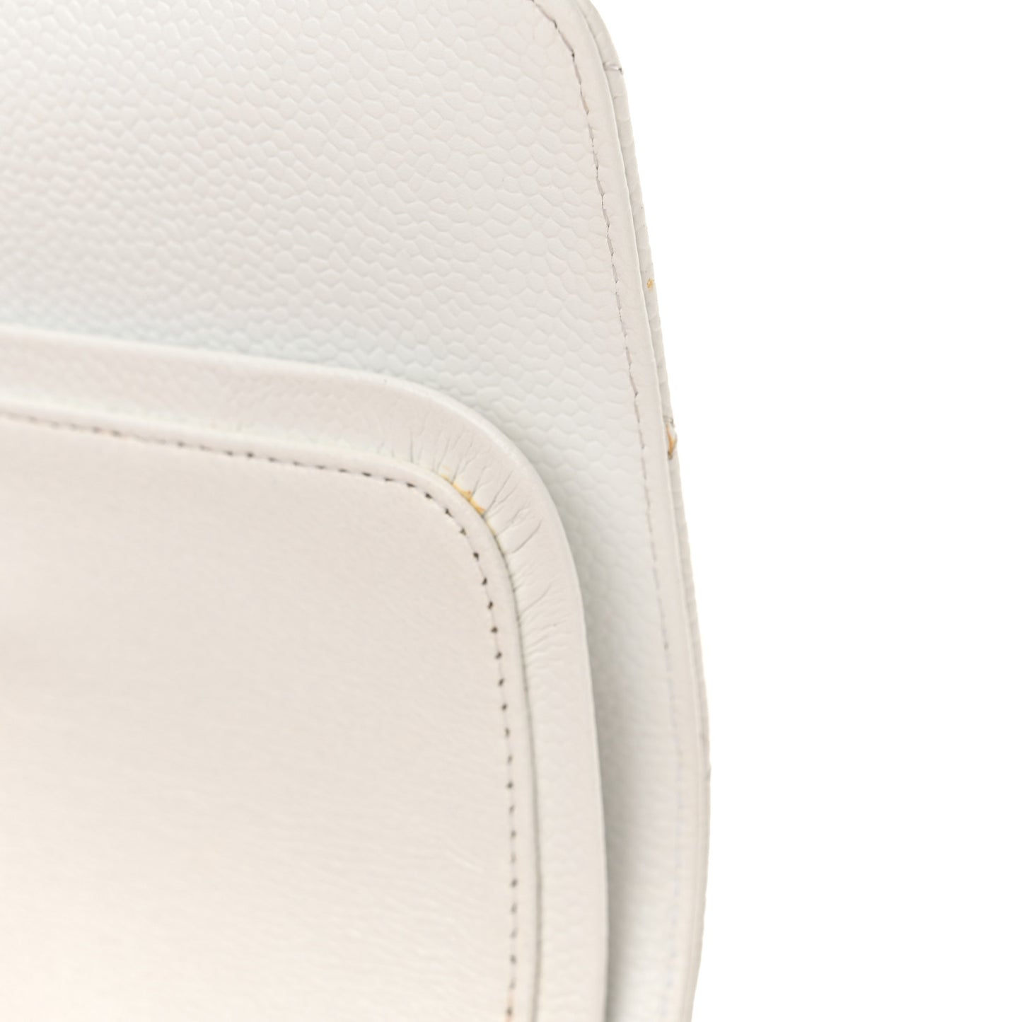 Caviar Quilted Medium Double Flap Bijoux Chain White