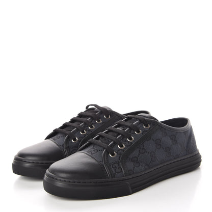Gucci GG Monogram Calfskin Womens Low Top Sneakers 38 Piombo Black 3 of 8