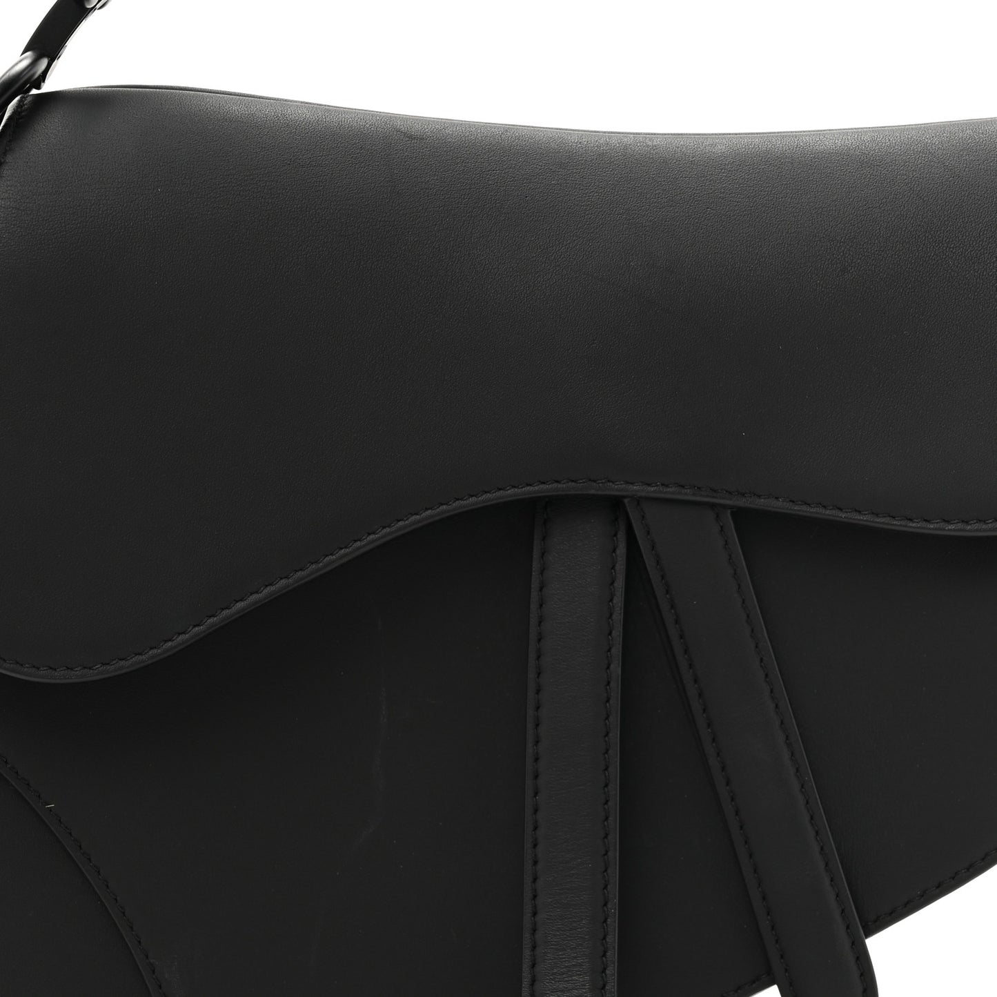Ultra Matte Calfskin Saddle Bag Black